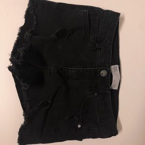 Black Denim Shorts
